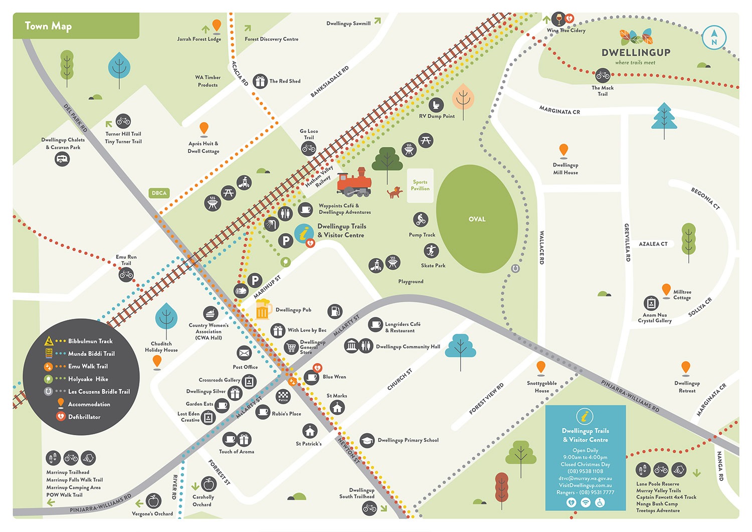 Dwellingup Town Map for Visitors