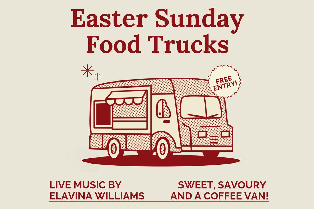 Event poster for Redgum Wine Estate's Easter Sunder Food Truck event