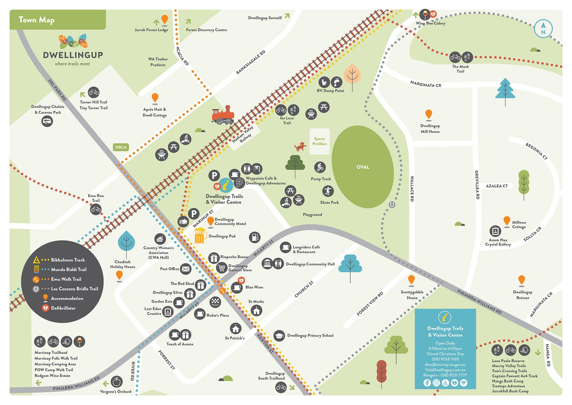Dwellingup Town Map for Visitors