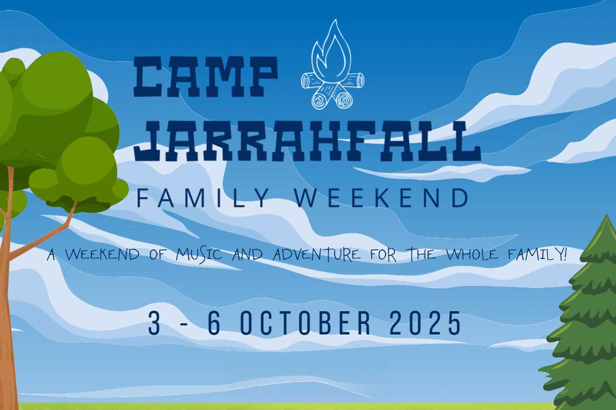 Event poster for Jarrahfall Family Campout in Dwellingup