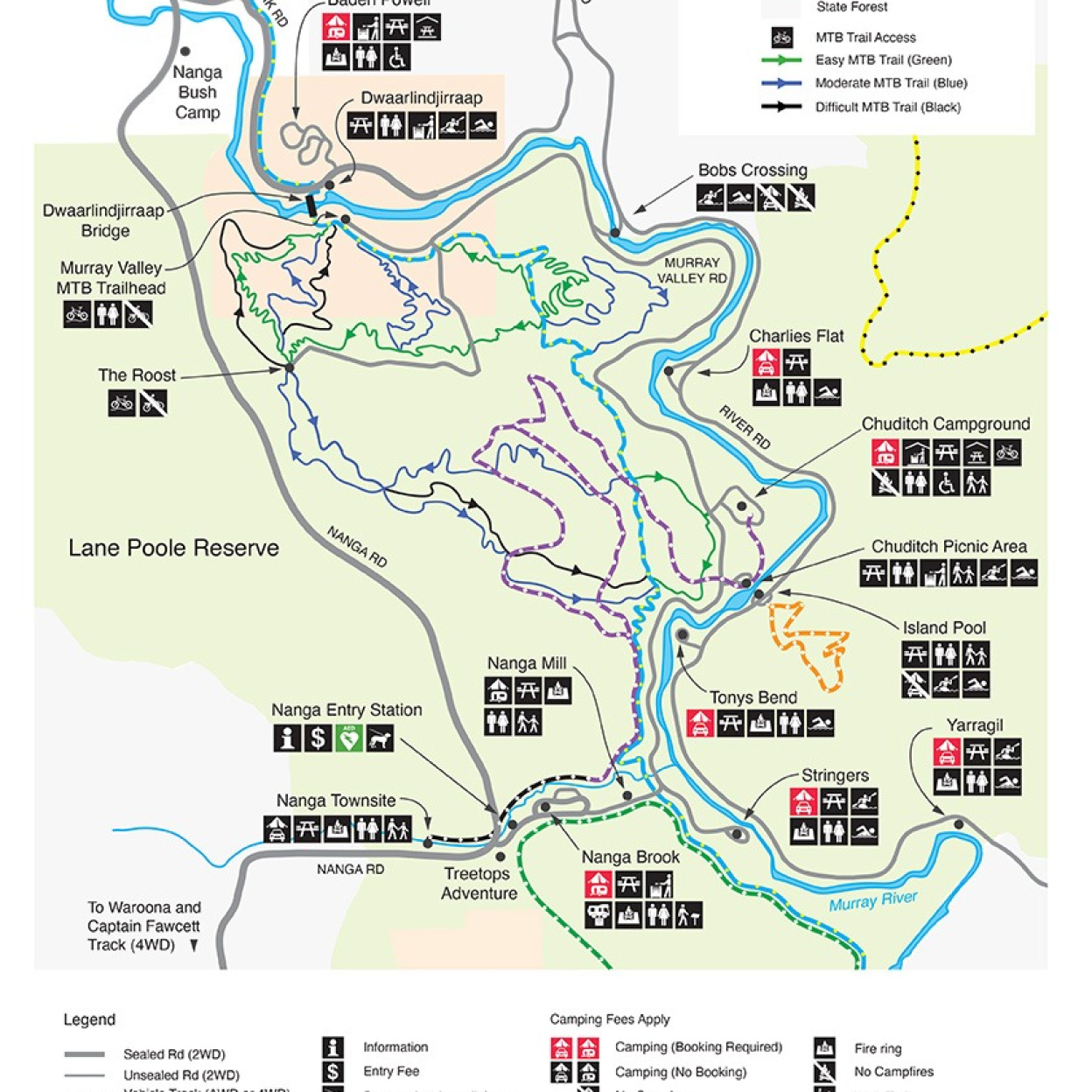 Lane Poole Reserve Map